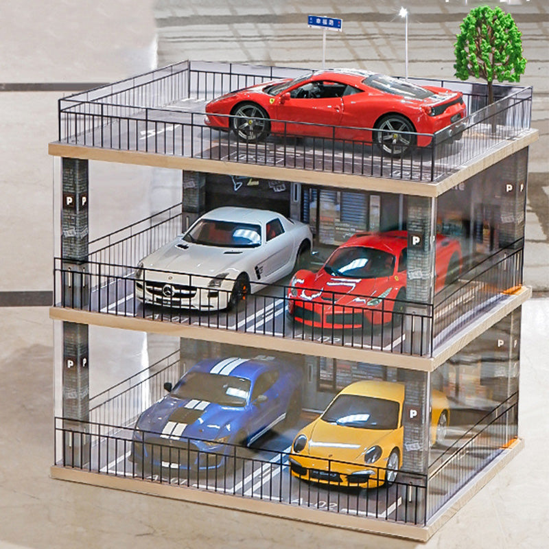 1:18 Automobile building garage model scene Double Layer Scene