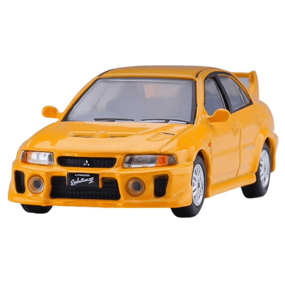 1:64 Mitsubishi Lancer Evolution V Yellow Die Cast Model Car