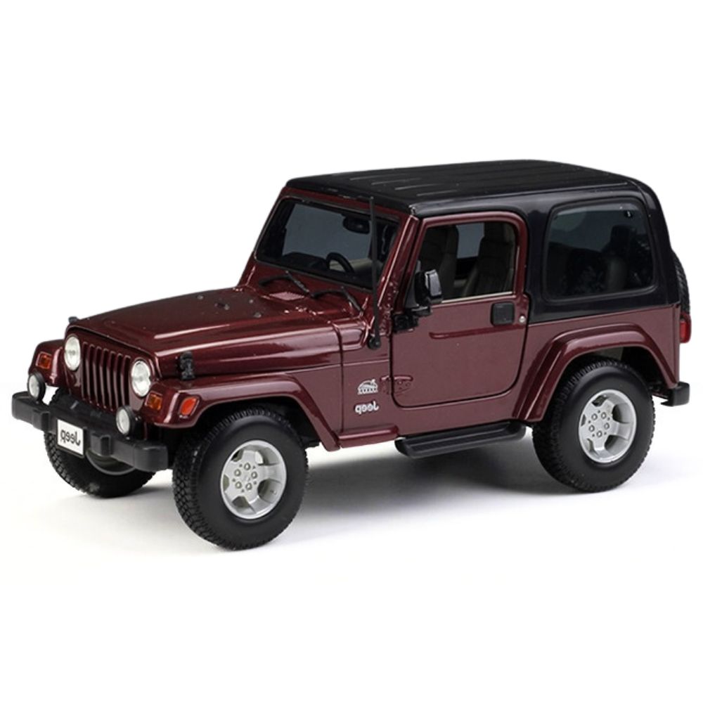 1:18 Jeep 2004 Wrangler Sahara Magenta Die Cast Model Car