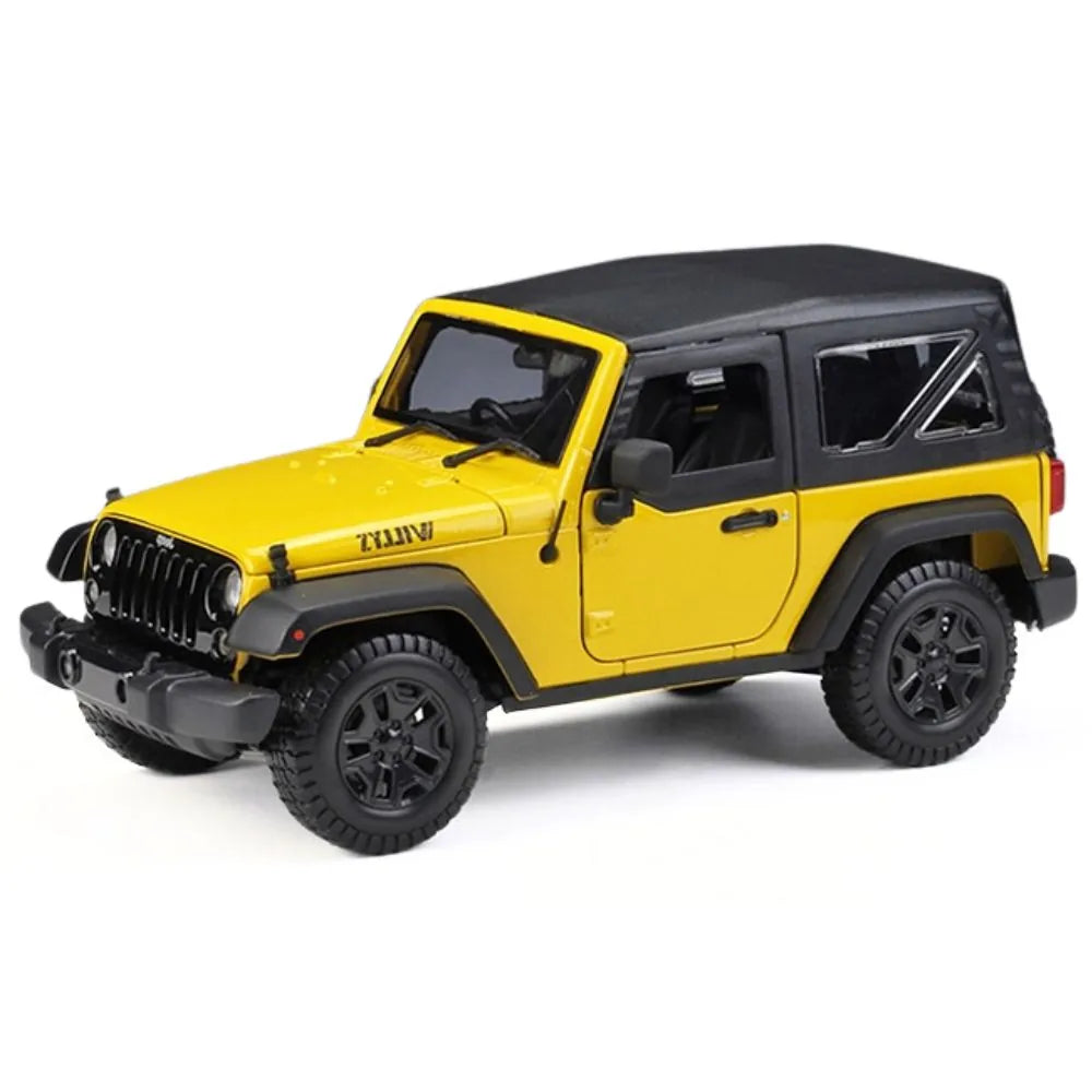 1:18 Jeep 2014 Wrangler Yellow Hard Top Die Cast Model Car