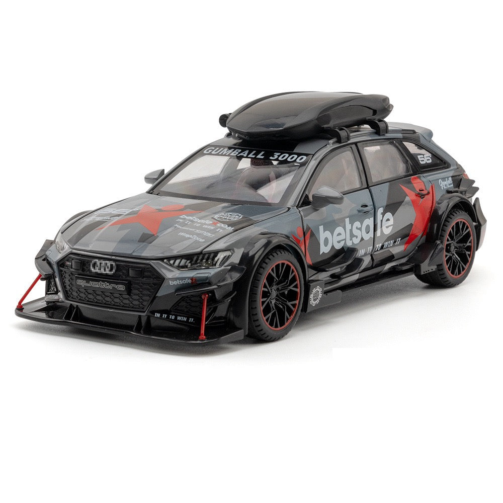 1:24 Audi 2019 RS6 Betsafe C8 Gray Die Cast Model Car