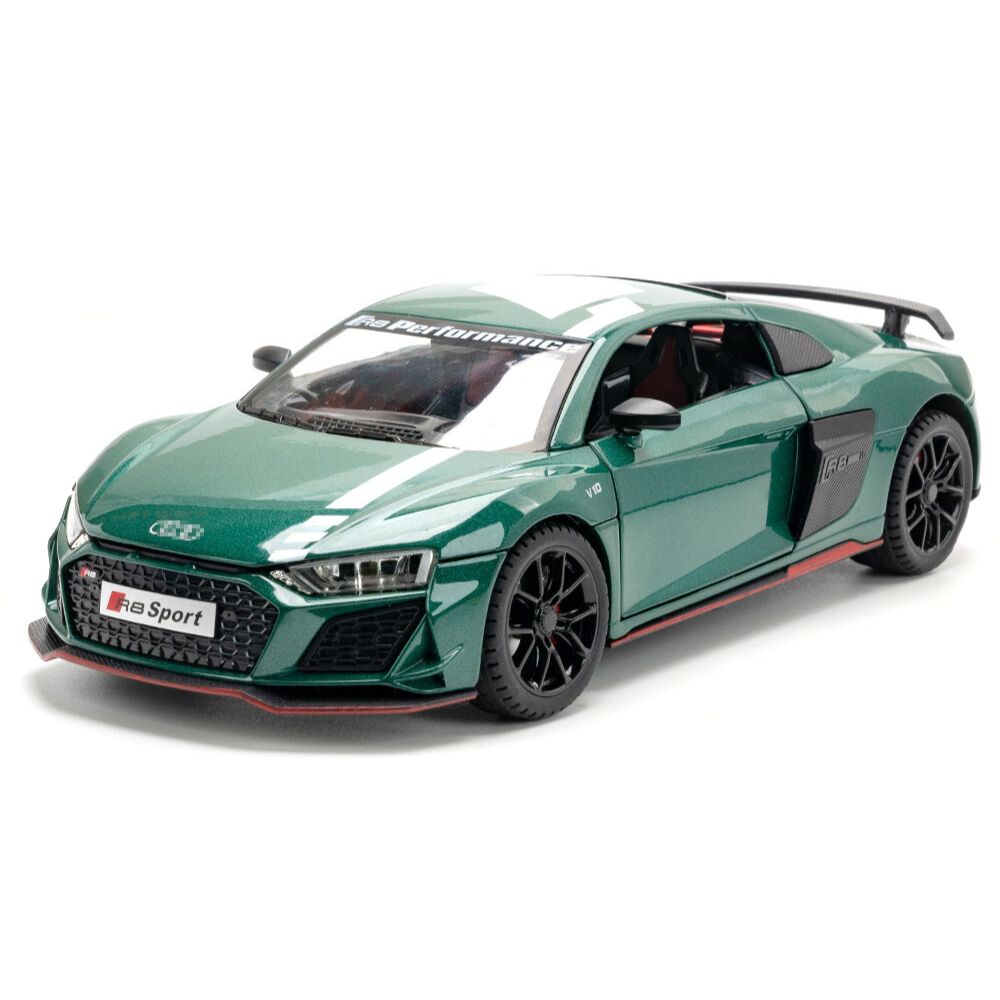 1:24 Audi 2021 R8 Sport Green Die Cast Model Car