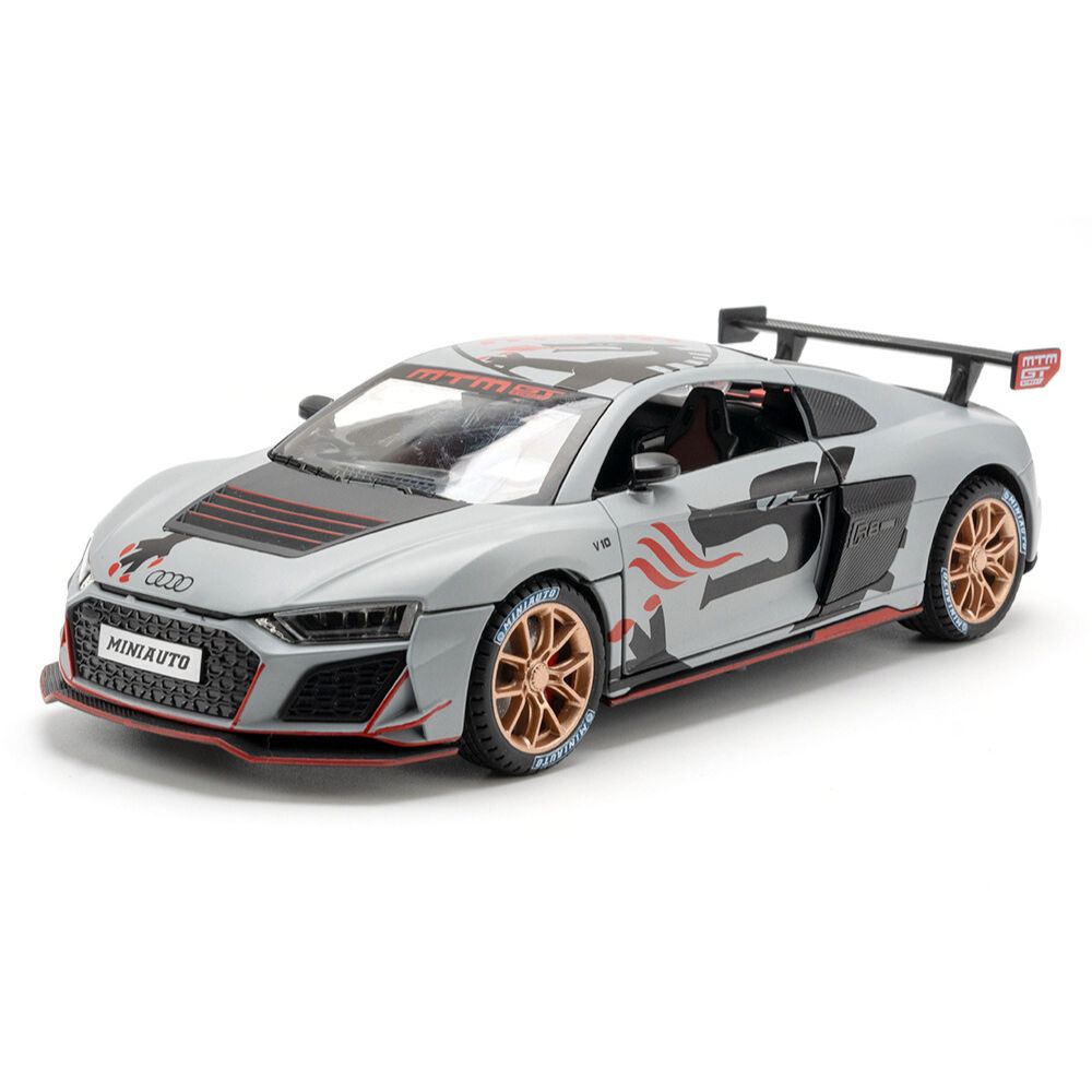 1:24 Audi 2021 R8 V10 GT3 Silver Die Cast Model Car