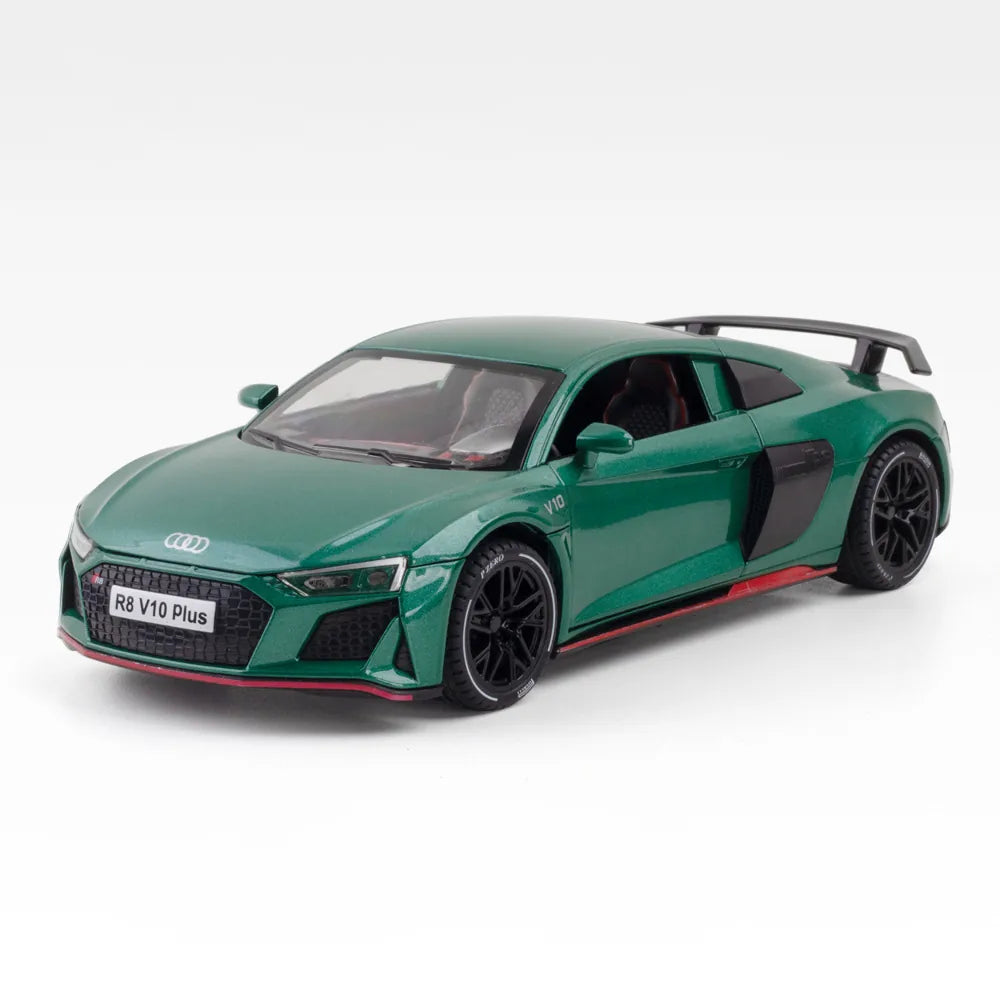 1:24 Audi 2023 R8 V10 Plus Green Die Cast Model Car