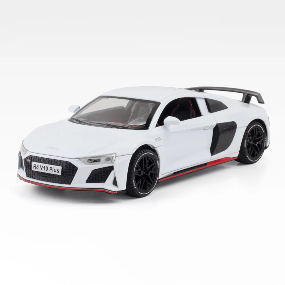 1:24 Audi 2023 R8 V10 Plus White Die Cast Model Car