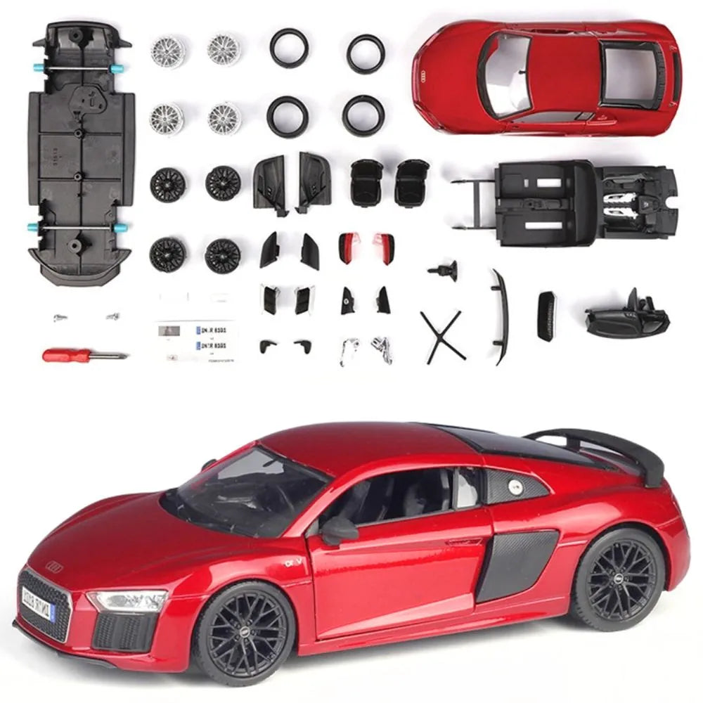 1:24 Assembly Line Audi 2023 R8 V10 Plus Red Die Cast Model Car