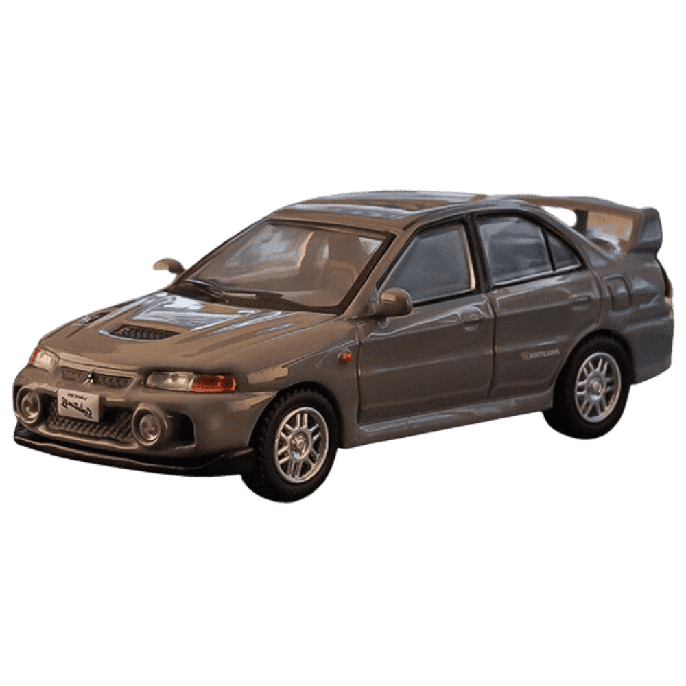 1:64 Mitsubishi Lancer Evolution IV gray Die Cast Model Car