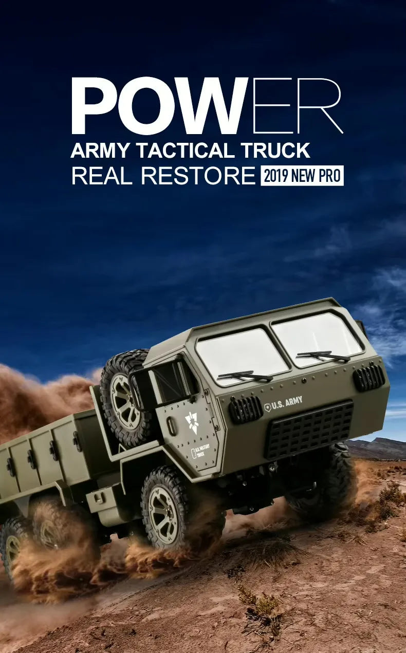 1:16 Scale All-Terrain RC Military Off-Road Truck with HD Camera