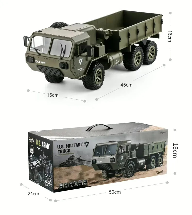 1:16 Scale All-Terrain RC Military Off-Road Truck with HD Camera