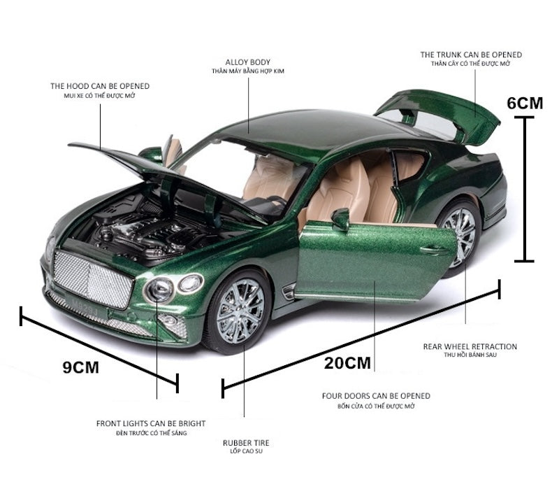 1:24 Bentley 2018 Continental GT Die Cast Model Car