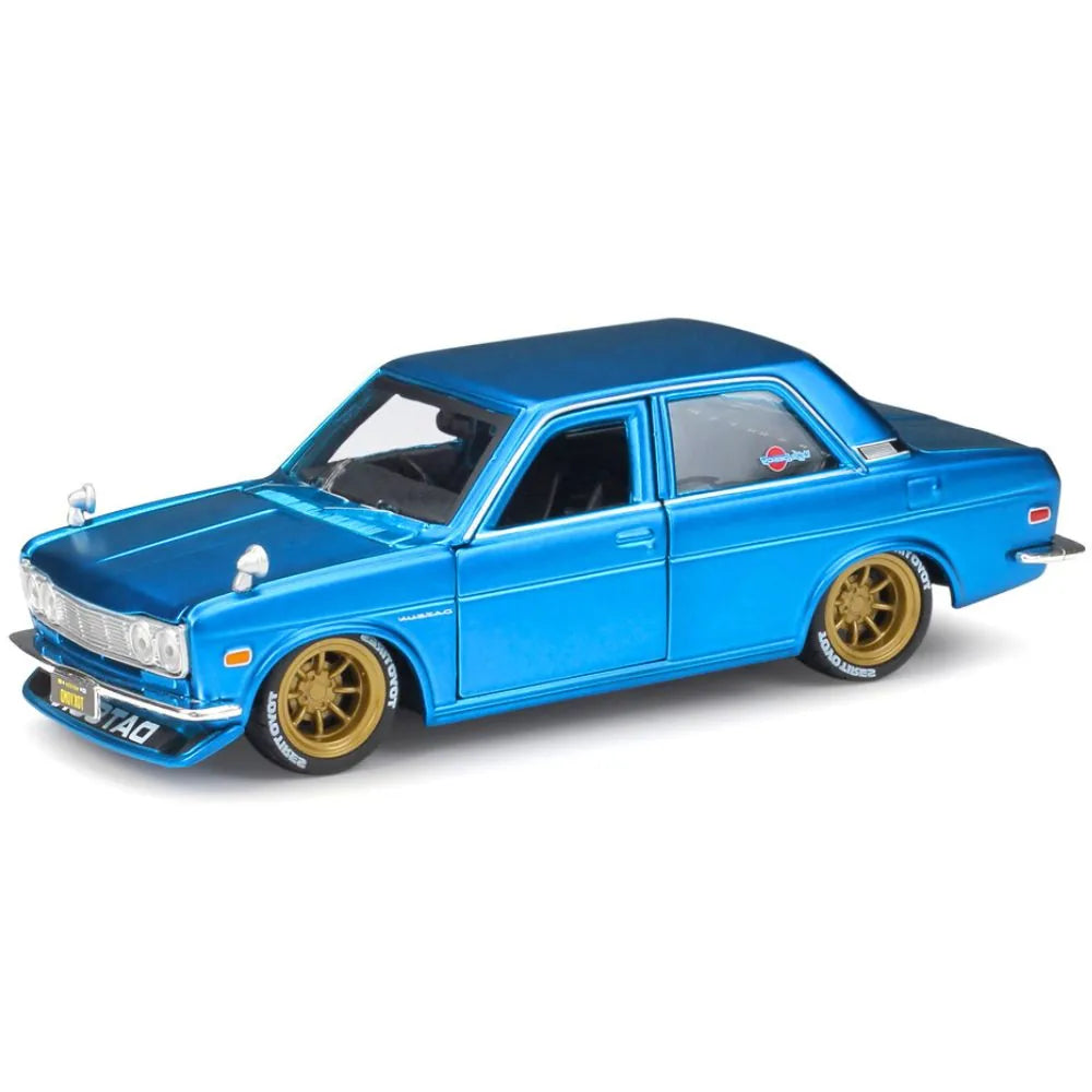 1:24 Datsun 1971 510 Two Door Modified Blue Die Cast Model Car