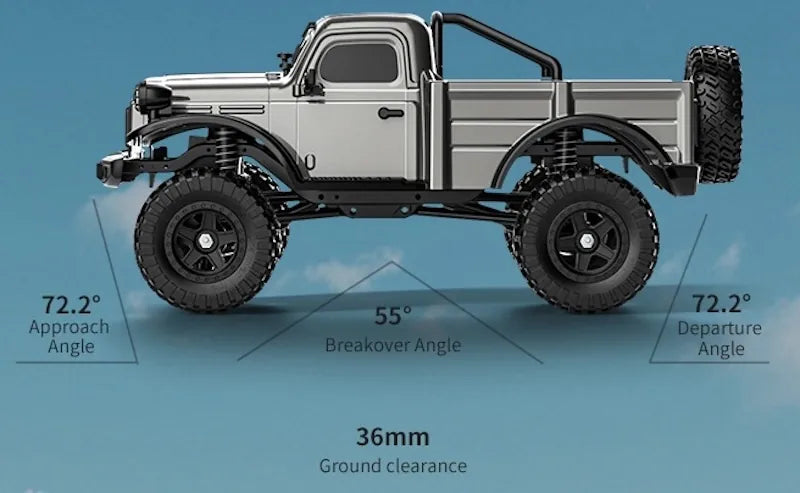 1:18 RC Climbing Truck – Dodge Power Wagon Military Off-Road Truck Model RC Car