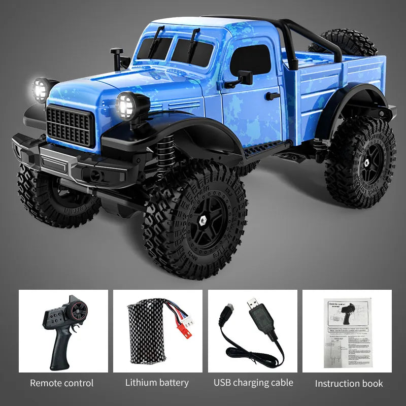 1:18 RC Climbing Truck – Dodge Power Wagon Military Off-Road Truck Model Blue RC Car