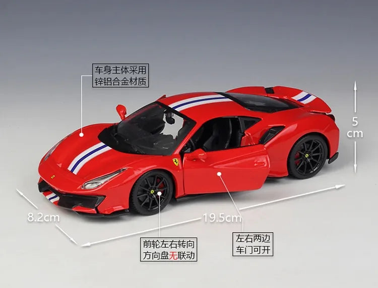 1:24 Assembly Line Ferrari 2015 488 Pista Die Cast Model Car