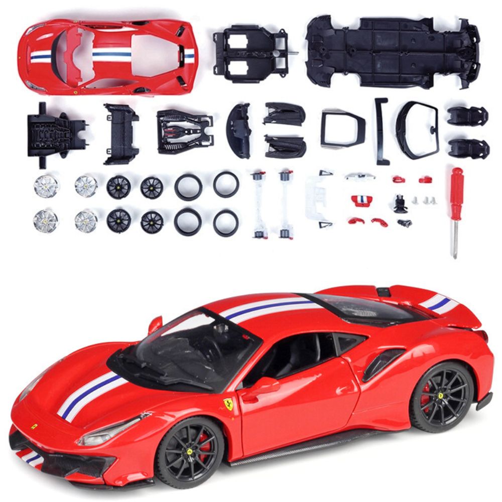 1:24 Assembly Line Ferrari 2015 488 Pista Red Die Cast Model Car