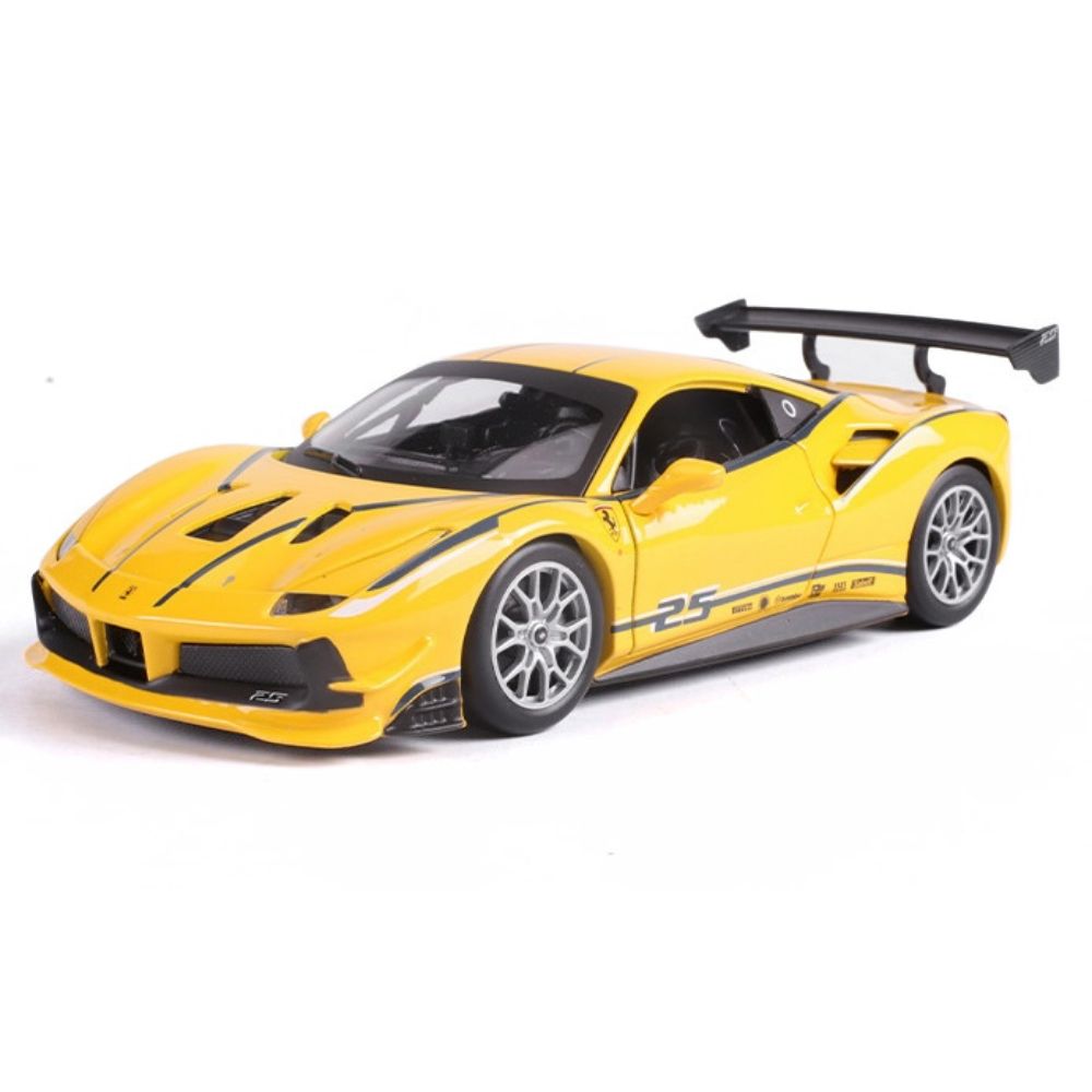 1:24 Ferrari 2017 488 Challenge Formula Racing Yellow Die Cast Model Car