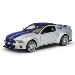 1:24 Ford 2014 Mustang Street Racer Silver Die Cast Model Car