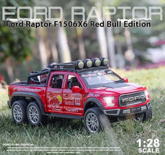 1:28 Ford 2020 F-150 Raptor 6x6 Off-Road Red Bull