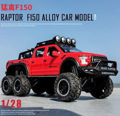 1:28 Ford 2020 F-150 Raptor 6x6 Off-Road Die Cast Model Car