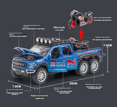 1:28 Ford 2020 F-150 Raptor 6x6 Off-Road Red Bull