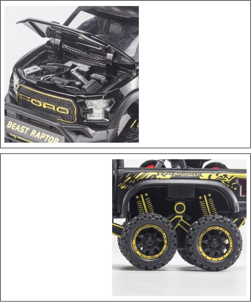 1:28 Ford 2020 F-150 Raptor 6x6 Off-Road Die Cast Model Car