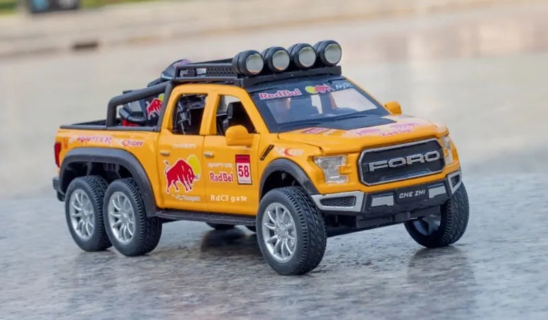 1:28 Ford 2020 F-150 Raptor 6x6 Off-Road Red Bull