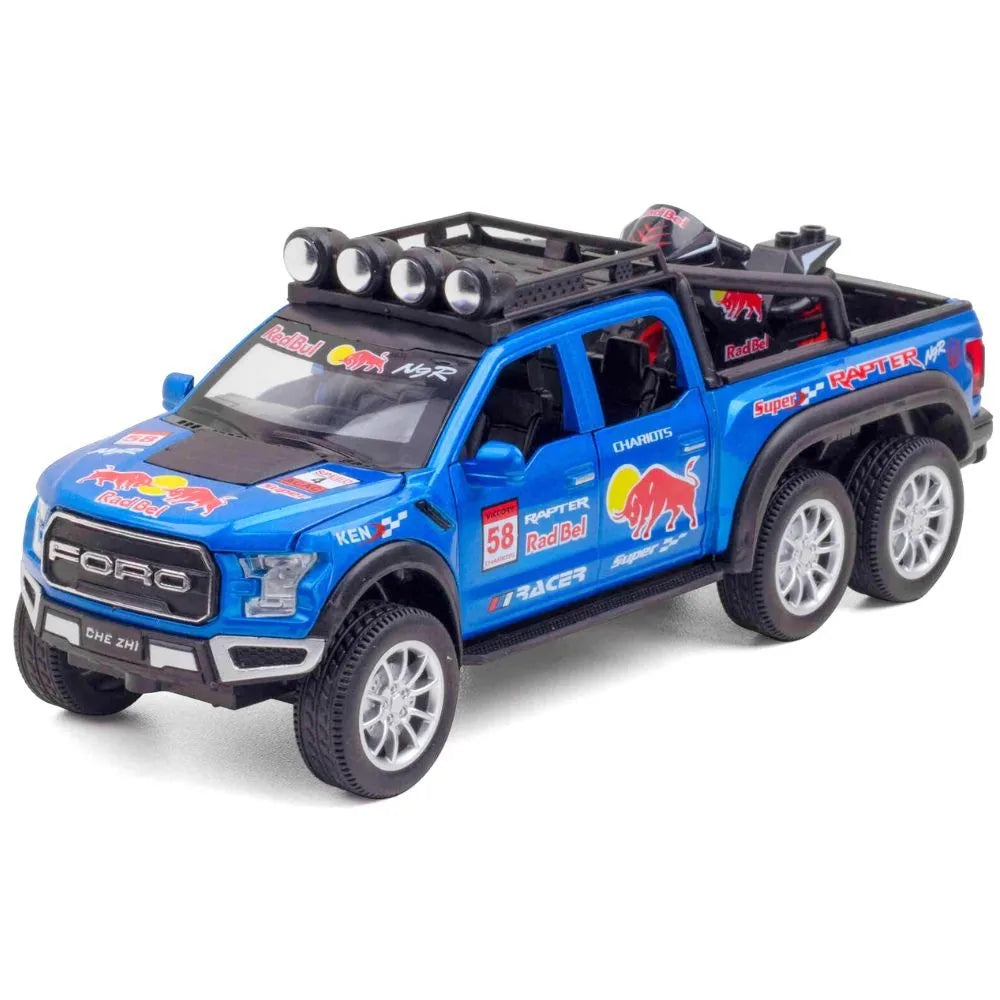 1:28 Ford 2020 F-150 Raptor 6x6 Off-Road Red Bull