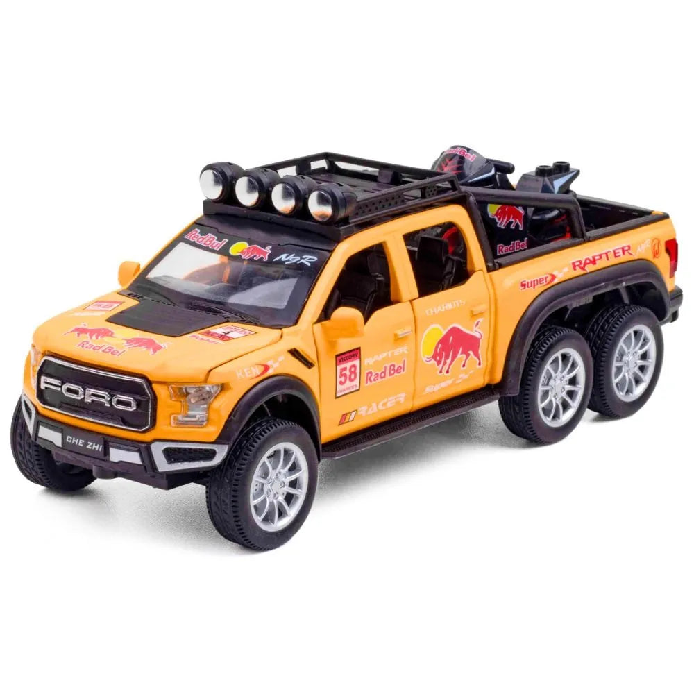 1:28 Ford 2020 F-150 Raptor 6x6 Off-Road Red Bull