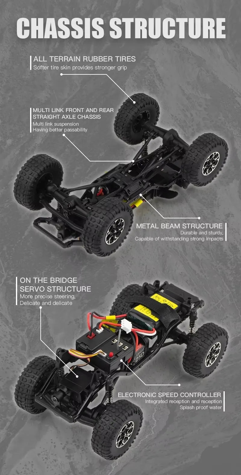 1:24 RC Car Hummer H2 Rock Crawler RC Car