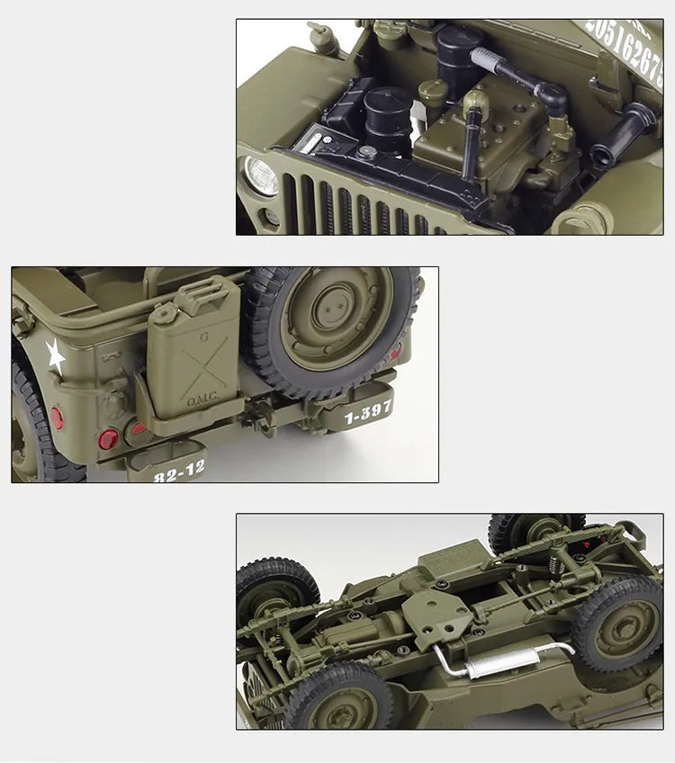 1:18 Jeep 1941 Willys MB Die Cast Model Car