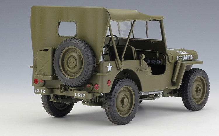 1:18 Jeep 1941 Willys MB Soft Top Die Cast Model Car