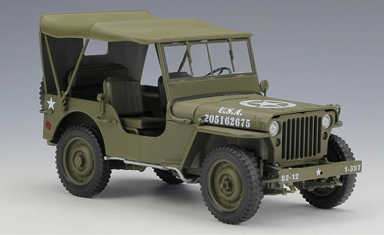 1:18 Jeep 1941 Willys MB Soft Top Die Cast Model Car