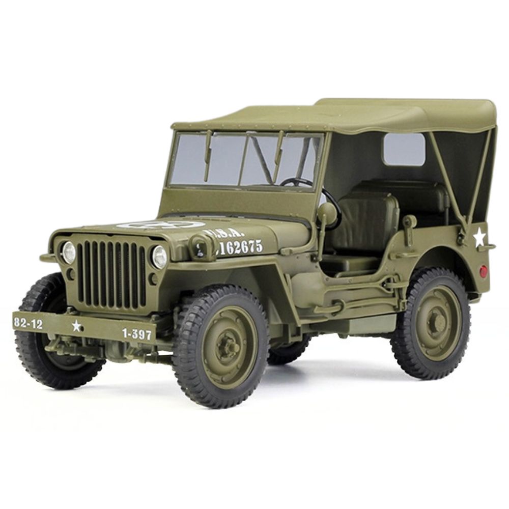 1:18 Jeep 1941 Willys MB Soft Top Green Die Cast Model Car