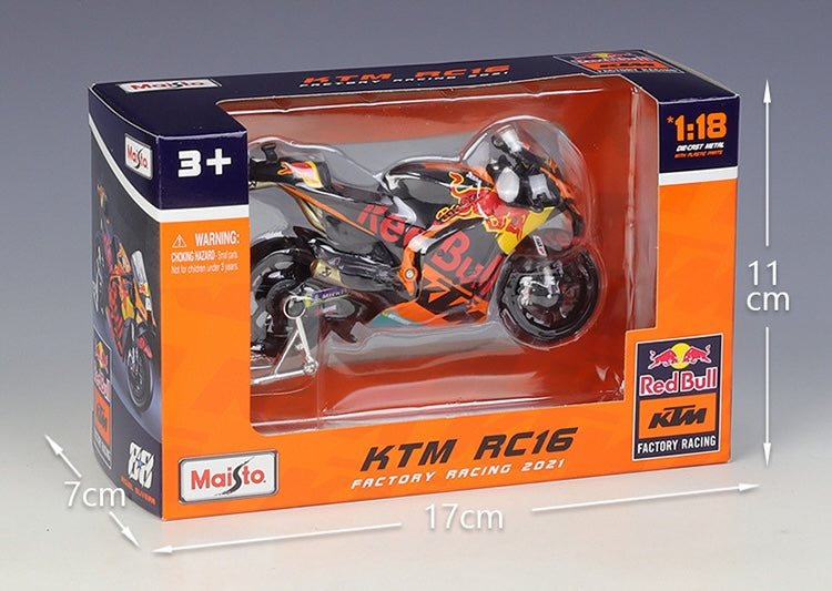 1:18 KTM 2021 RC16 Factory Racing Red Bull Team Motorcycle Model