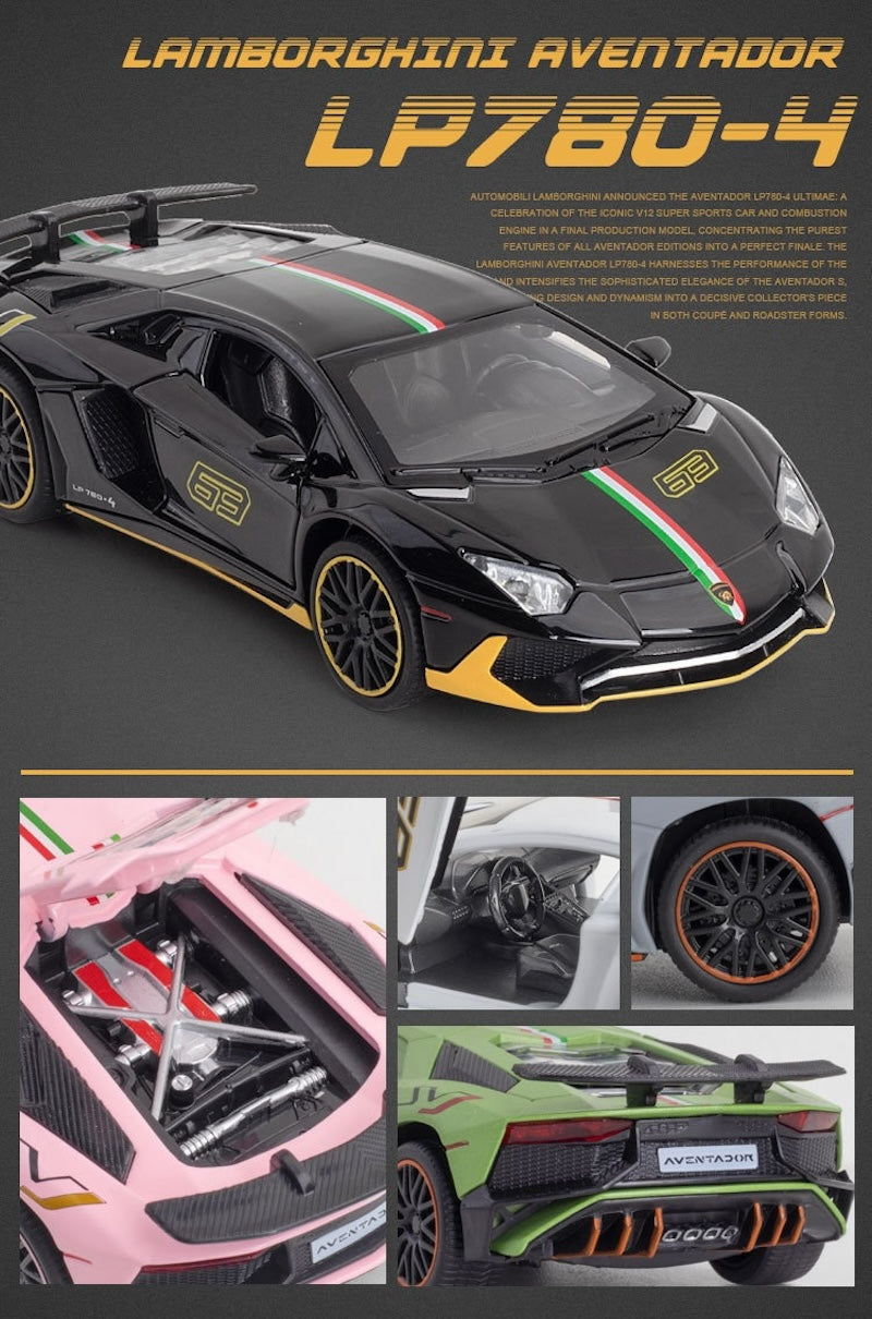 1:32 Lamborghini 2022 Aventador LP780-4 SVJ Die Cast Model Car