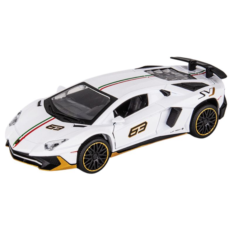 1:32 Lamborghini 2022 Aventador LP780-4 SVJ White Die Cast Model Car