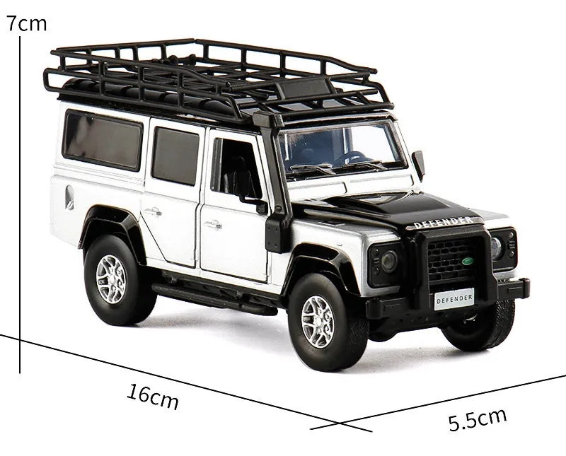 1:32 Land Rover 1998 Defender 110 Camel Trophy Die Cast Model Car