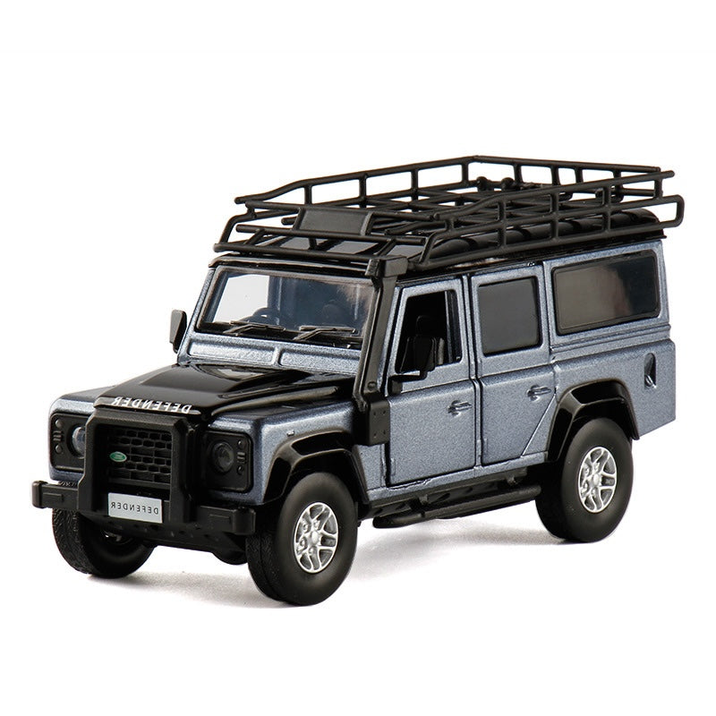 1:32 Land Rover 1998 Defender 110 Camel Trophy Gray Die Cast Model Car