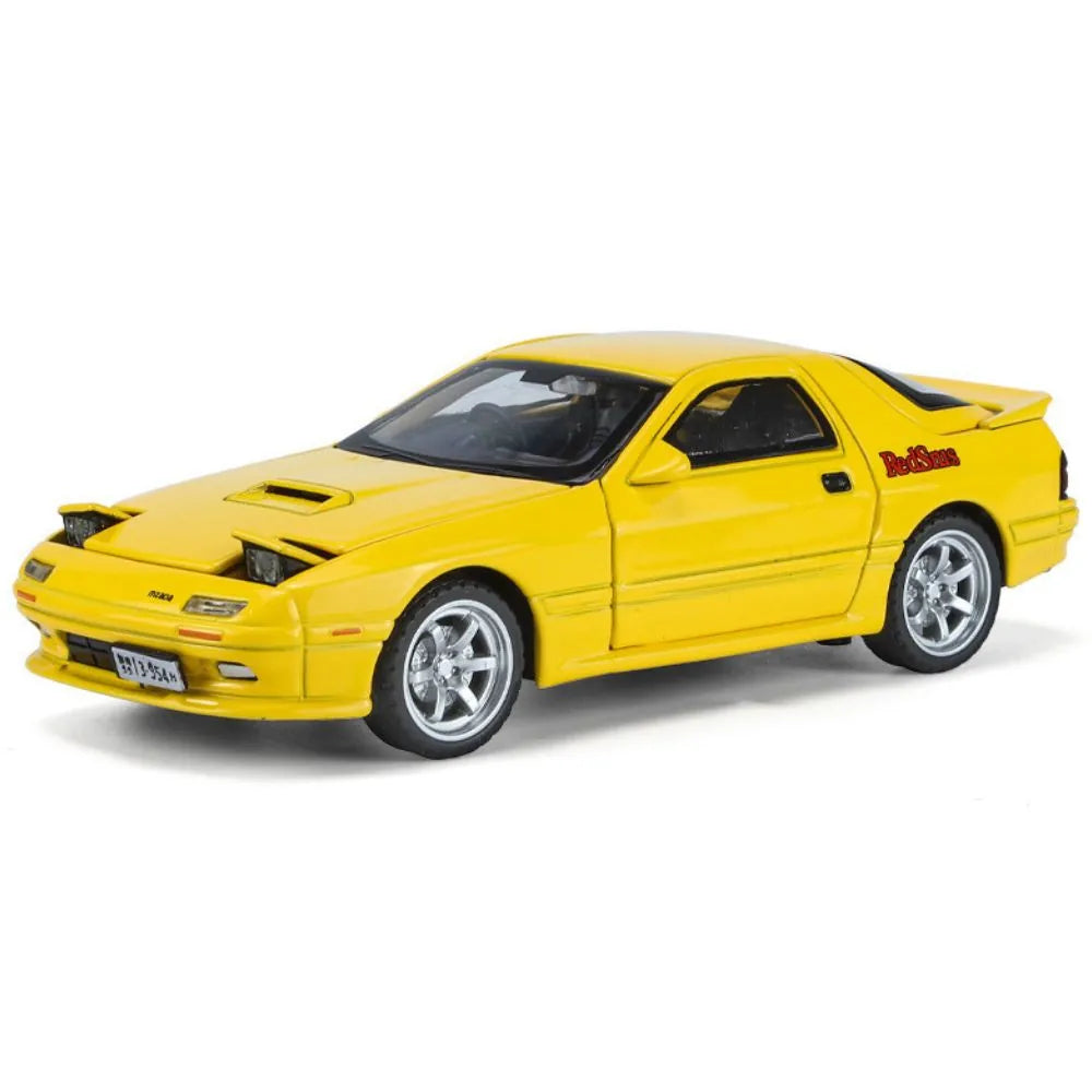 1:32 Mazda 1985 RX-7 Yellow Die Cast Model Car