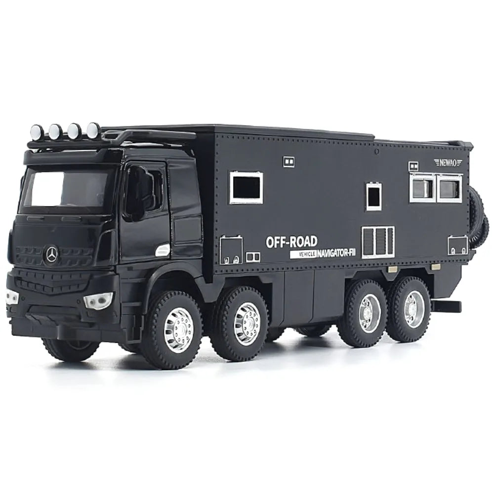 1:24 Mercedes-Arocs 2022 Nomadism Navigator F II Black Die Cast Model Car