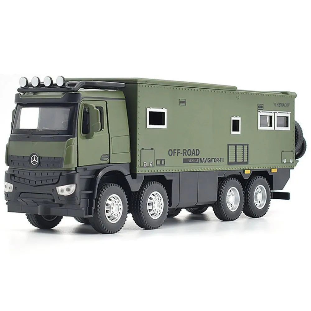 1:24 Mercedes-Arocs 2022 Nomadism Navigator F II Green Die Cast Model Car