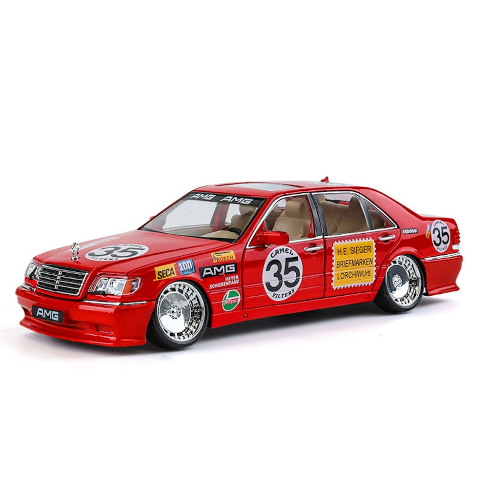 1:24 Mercedes-Benz 1990 190E 2.5-16 Evolution II Camel Red Die Cast Model Car