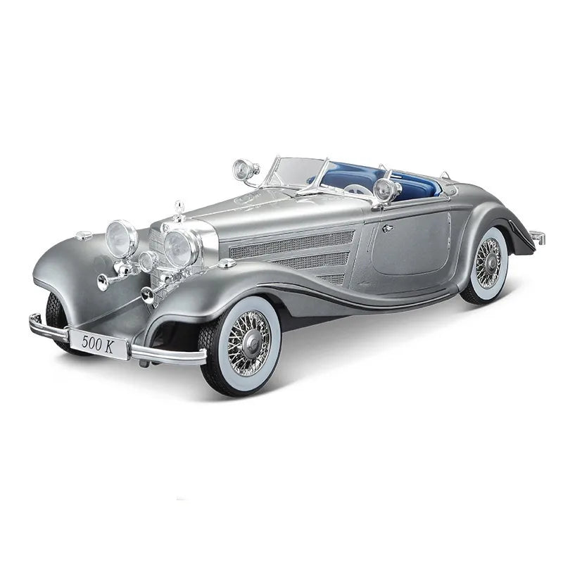 1:18 Mercedes-Benz 1936 500K Special Roadster Silver Die Cast Model Car