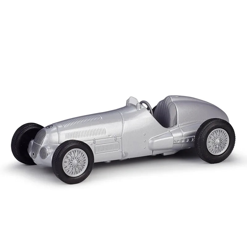 1:36 Mercedes-Benz 1937 W125 Silver Die Cast Model Car