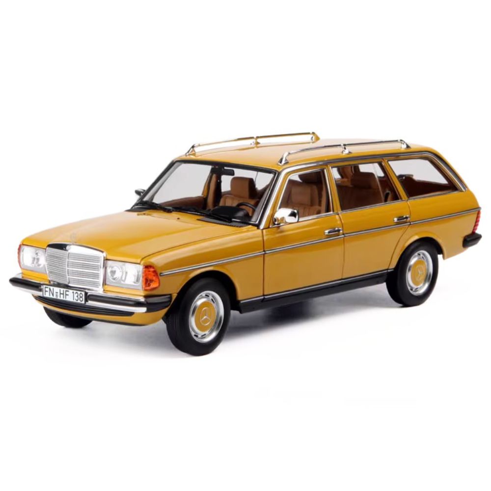 1:18 Mercedes-Benz 1977 W123 Estate (T-Modell) Yellow Die Cast Model Car