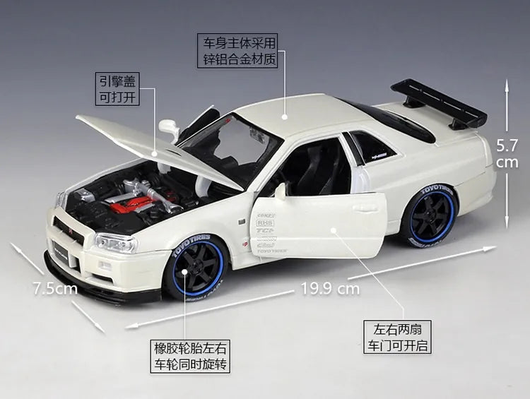 Scala 1:24 Nissan Skyline GT-R R34 del 1999 