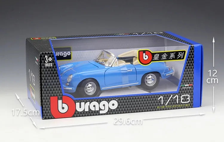 1:18 Porsche 1961 356B Cabriolet Die Cast Model Car