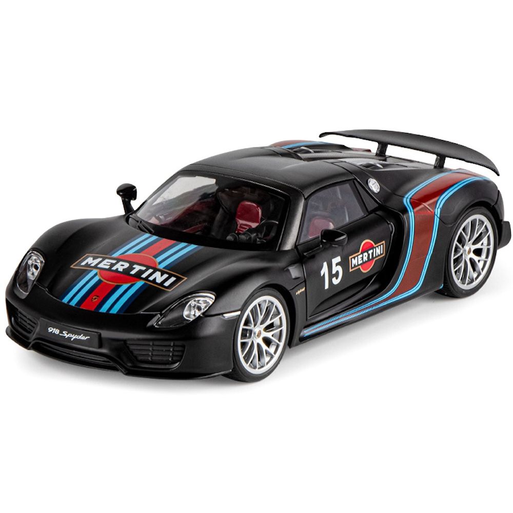 1:18 Porsche 2012 918 Spyder Martini Edition Black Die Cast Model Car