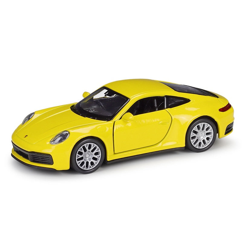 1:36 Porsche 2021 911 Carrera 4S Yellow Die Cast Model Car