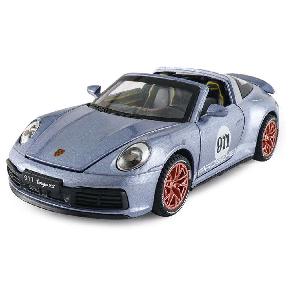 1:32 Porsche 2021 911 Targa 4S Gray Die Cast Model Car